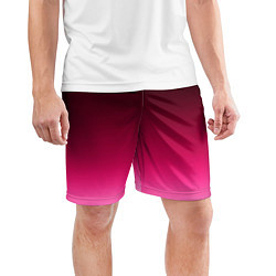 Шорты спортивные мужские Розово-малиновый градиент, цвет: 3D-принт — фото 2