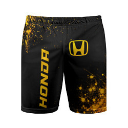 Мужские спортивные шорты Honda - gold gradient: надпись, символ