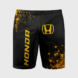Шорты спортивные мужские Honda - gold gradient: надпись, символ, цвет: 3D-принт