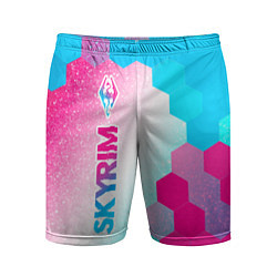 Мужские спортивные шорты Skyrim neon gradient style: по-вертикали