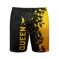 Шорты спортивные мужские Queen - gold gradient по-вертикали, цвет: 3D-принт