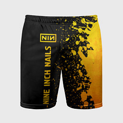 Мужские спортивные шорты Nine Inch Nails - gold gradient по-вертикали