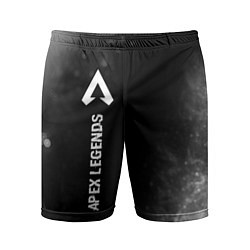 Мужские спортивные шорты Apex Legends glitch на темном фоне по-вертикали