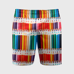Шорты спортивные мужские Яркие цветные карандаши, цвет: 3D-принт