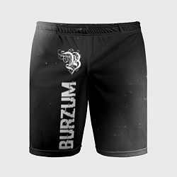Мужские спортивные шорты Burzum glitch на темном фоне по-вертикали