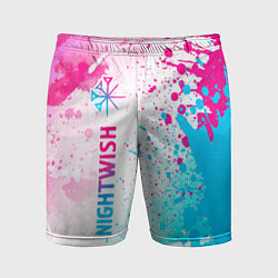 Мужские спортивные шорты Nightwish neon gradient style по-вертикали