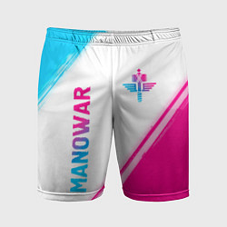 Мужские спортивные шорты Manowar neon gradient style вертикально