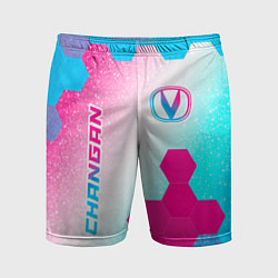 Мужские спортивные шорты Changan neon gradient style вертикально