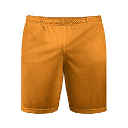 Шорты спортивные мужские Жёлто-оранжевый текстура однотонный, цвет: 3D-принт