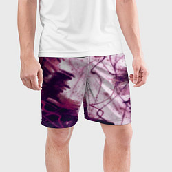 Шорты спортивные мужские Абстракция - purple madness, цвет: 3D-принт — фото 2
