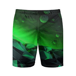 Шорты спортивные мужские Абстрактное эхо зелени, цвет: 3D-принт
