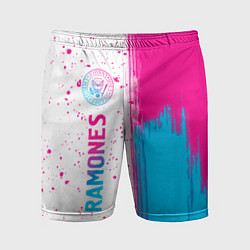 Мужские спортивные шорты Ramones neon gradient style по-вертикали