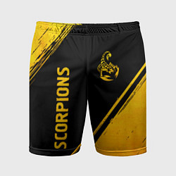 Шорты спортивные мужские Scorpions - gold gradient вертикально, цвет: 3D-принт