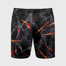 Шорты спортивные мужские Черные узоры паттерны, цвет: 3D-принт