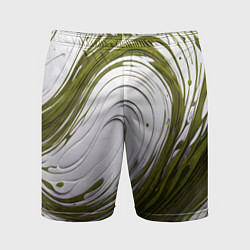Шорты спортивные мужские Бело-зеленая краска, цвет: 3D-принт