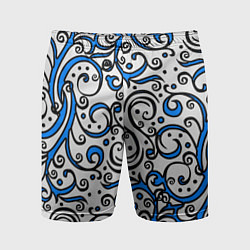 Шорты спортивные мужские Синие кружевные узоры, цвет: 3D-принт