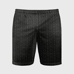 Шорты спортивные мужские Ажурный чёрно-серый, цвет: 3D-принт