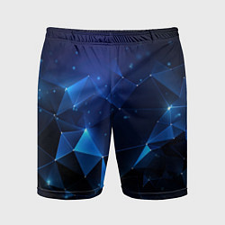 Шорты спортивные мужские Синяя геометрическая абстракция, цвет: 3D-принт