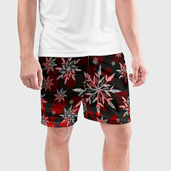 Шорты спортивные мужские Рождественские снежинки, цвет: 3D-принт — фото 2