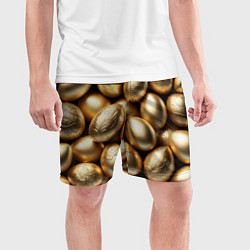 Шорты спортивные мужские Золотые Пасхальные яйца, цвет: 3D-принт — фото 2