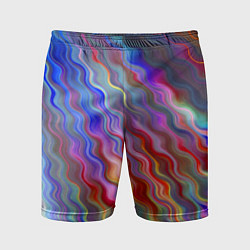Шорты спортивные мужские Волнистые разноцветные линии, цвет: 3D-принт