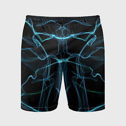 Шорты спортивные мужские Мягкие абстрактные симметричные линии, цвет: 3D-принт