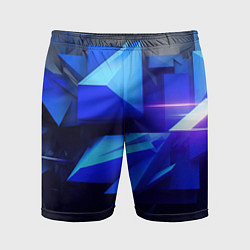Шорты спортивные мужские Black blue background abstract, цвет: 3D-принт