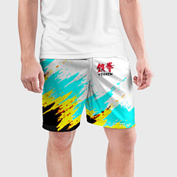 Шорты спортивные мужские Теккен краски файтинг, цвет: 3D-принт — фото 2