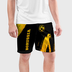 Шорты спортивные мужские Borussia - gold gradient вертикально, цвет: 3D-принт — фото 2