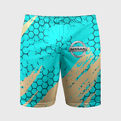 Шорты спортивные мужские Nissan текстура краски, цвет: 3D-принт
