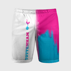 Мужские спортивные шорты Tottenham neon gradient style по-вертикали