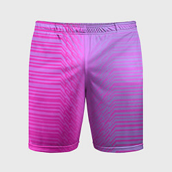 Шорты спортивные мужские Розовые градиентные линии, цвет: 3D-принт