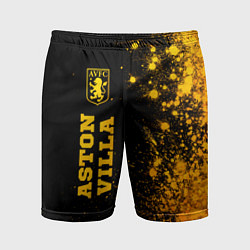 Шорты спортивные мужские Aston Villa - gold gradient по-вертикали, цвет: 3D-принт
