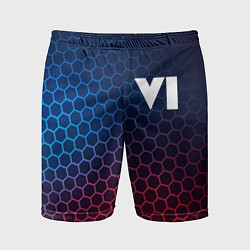 Мужские спортивные шорты GTA 6 неоновые соты