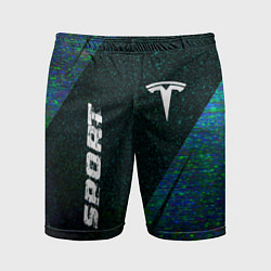 Мужские спортивные шорты Tesla sport glitch blue