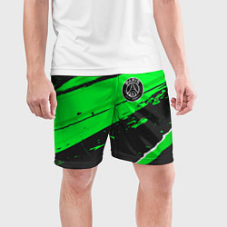 Шорты спортивные мужские PSG sport green, цвет: 3D-принт — фото 2
