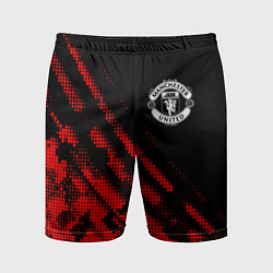 Шорты спортивные мужские Manchester United sport grunge, цвет: 3D-принт