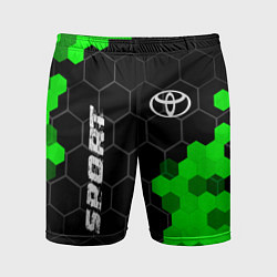 Шорты спортивные мужские Toyota green sport hexagon, цвет: 3D-принт