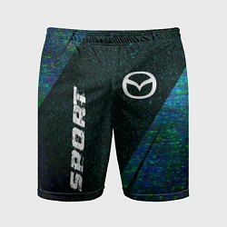 Шорты спортивные мужские Mazda sport glitch blue, цвет: 3D-принт