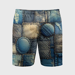 Мужские спортивные шорты Denim patchwork - ai art