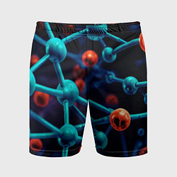 Шорты спортивные мужские Молекулы под микроскопом, цвет: 3D-принт