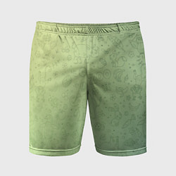 Мужские спортивные шорты Соцсети зеленый фон
