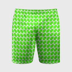 Мужские спортивные шорты Зелёные лепестки шестиугольники