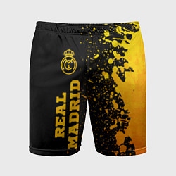 Мужские спортивные шорты Real Madrid - gold gradient по-вертикали