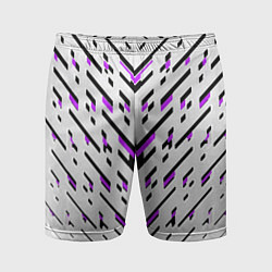 Мужские спортивные шорты Black and purple stripes on a white background