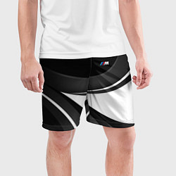 Шорты спортивные мужские BMW M - монохромный, цвет: 3D-принт — фото 2
