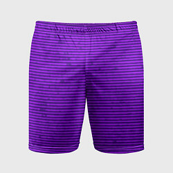 Шорты спортивные мужские Сочный фиолетовый в полоску, цвет: 3D-принт