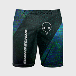 Шорты спортивные мужские Evangelion glitch blue, цвет: 3D-принт