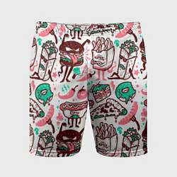 Шорты спортивные мужские Монстры еды, цвет: 3D-принт