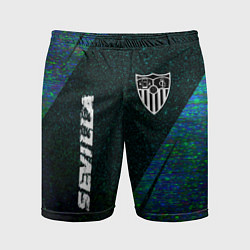 Шорты спортивные мужские Sevilla glitch blue, цвет: 3D-принт